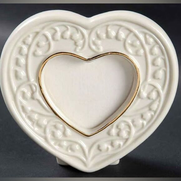 Lenox Wedding Promises 2 small heart frames & 1 crystal glass heart frame NWOT - Picture 2 of 11